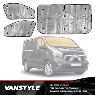 Fits Vauxhall Vivaro 14>19 Van Internal Thermal Window Blinds Front Set 3 Piece • £71.38